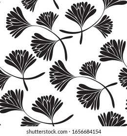 Seamless pattern with Chrysanthemums,japanese floral pattern on white background