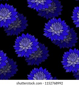 Seamless pattern with chryzantemums flowers. 