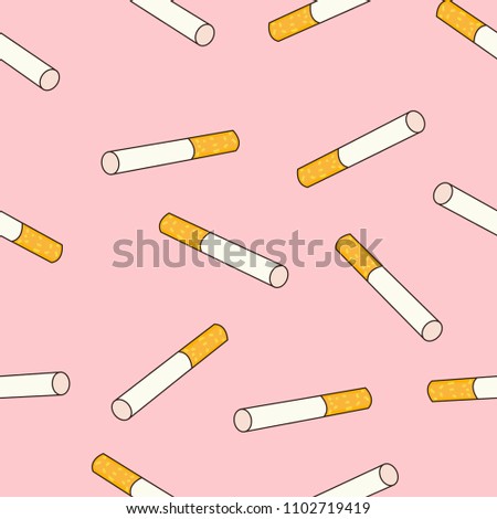 Seamless pattern cigarette on pink background