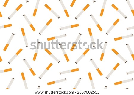 seamless pattern with cigarettes; ideal for awareness projects, anti-smoking campaigns, edgy fashion prints, or themed packaging- vector illustration