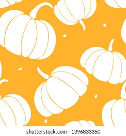 Seamless Pattern Cinderella Pumpkins White Silhouette Stock Vector ...