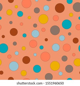 Seamless pattern of circle art colorful geometric vintage tone color for wallpaper, paper business, fabric work, paper print. Vector design.
