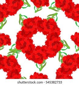 seamless pattern circle Carnation Defender of the Fatherland Day  vector illustration