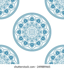 Seamless Pattern With Circle Ethnic Ornament
