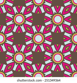 Seamless Pattern With Circle Ethnic Ornament