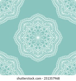 Seamless Pattern With Circle Ethnic Ornament