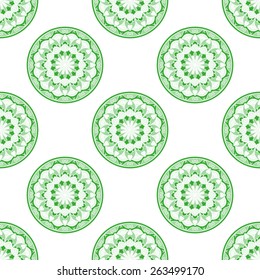 Seamless Pattern With Circle Ethnic Ornament. Abstract Background For Design