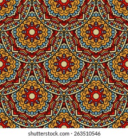 Patrón Sin Maravillas Con Ornamento Étnico Círculo. Fondo abstracto del diseño