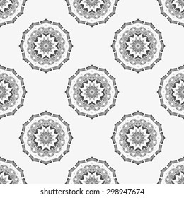 Seamless Pattern With Circle Ethnic Ornament. Abstract Background For Design