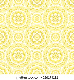 Seamless Pattern With Circle Ethnic Ornament. Abstract Background For Design