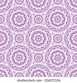 Seamless Pattern With Circle Ethnic Ornament. Abstract Background For Design