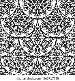 Seamless Pattern With Circle Ethnic Ornament. Abstract Background For Design