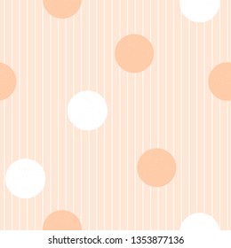 Seamless pattern of circle on orange Background,orange and white round shape,pastel colors.