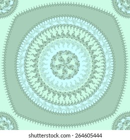 Seamless pattern with circle ornament  in marine blue colors and Antique style for decorate different things
