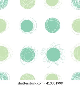 Seamless pattern with circle, vector abstract Hand drawing background for design and decoration textile, covers, package, wrapping paper.