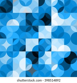 Seamless pattern with circles. Abstract blue background. Vector illustration. A good choice for the background display, website, flyers, brochures and presentations in a modern style