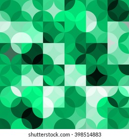 Seamless pattern with circles. Abstract green background. Vector illustration. A good choice for the background display, website, flyers, brochures and presentations in a modern style