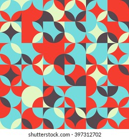 Seamless pattern with circles. Abstract vintage background. Vector illustration. A good choice for the background display, website, flyers, brochures and presentations in a modern style