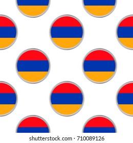 Seamless pattern from the circles with Armenia flag. Vector illustration