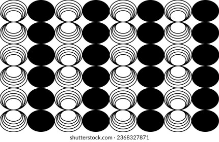 seamless pattern with circles, Black and gray, multi layer circle pattern in Black repeat, replete pattern, endless fabric pattern, black dot checkerboard design for fabric printing or wall