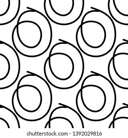 Seamless pattern with circles. Black and white. Abstraction. Vector