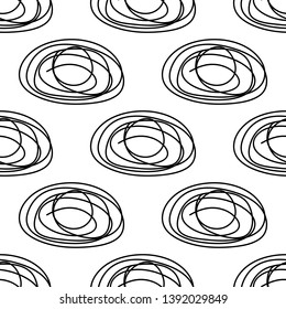 Seamless pattern with circles. Black and white. Abstraction. Vector
