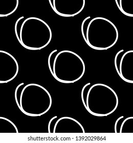 Seamless pattern with circles. Black and white. Abstraction. Vector