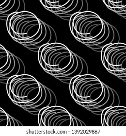 Seamless pattern with circles. Black and white. Abstraction. Vector