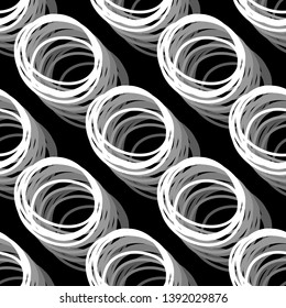Seamless pattern with circles. Black and white. Abstraction. Vector