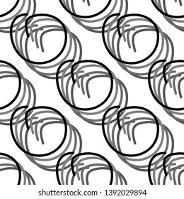 Seamless pattern with circles. Black and white. Abstraction. Vector