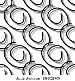 Seamless pattern with circles. Black and white. Abstraction. Vector