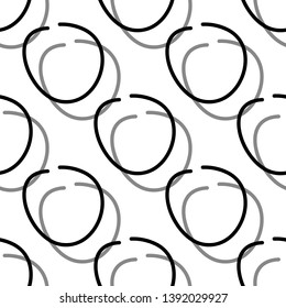 Seamless pattern with circles. Black and white. Abstraction. Vector