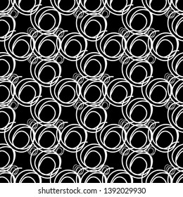 Seamless pattern with circles. Black and white. Abstraction. Vector