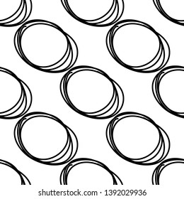 Seamless pattern with circles. Black and white. Abstraction. Vector