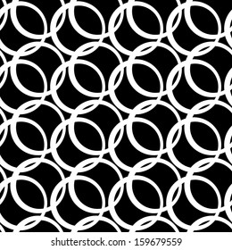Seamless pattern with circles in black and white - vector