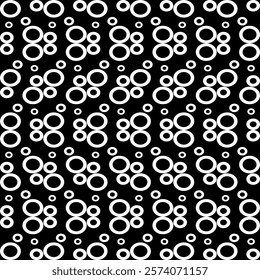 Seamless pattern with circles. Black and white background. Vector illustration.
