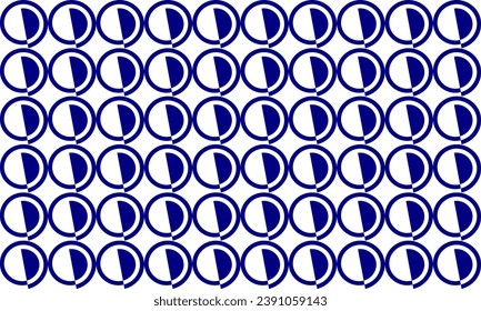 patrón transparente con círculos, patrón de repetición de línea espiral azul, imagen completa, diseño de fondo blanco para impresión de tela, patrón de punto redondo, semicírculo 