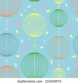 Seamless pattern with circles in bright colors; china decorative spheres