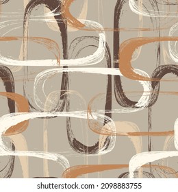 Seamless Pattern. Circles. Brush Texture.