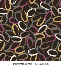 Seamless pattern. Circles. Brush texture.