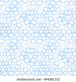 Seamless pattern with circles, bubbles. Aqua, water, sparkling water texture