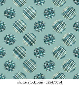 seamless pattern with circles in a cage. Vector illustration. The texture of the circle, the interlacing lines.