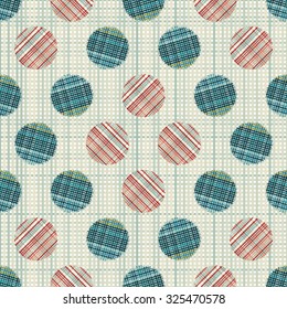 seamless pattern with circles in a cage. Vector illustration. The texture of the circle, the interlacing lines. The background of interlacing bands