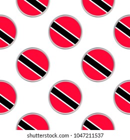 Seamless pattern from the circles with colors of Trinidad and Tobago. Vector illustration