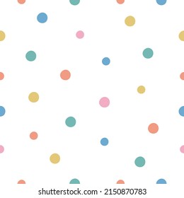 Seamless Pattern with circles confetti. Vector holiday illustration. For greeting card, posters, banners, the card, printing on the pack, printing on clothes, fabric, wallpaper.
