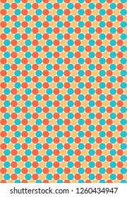Seamless pattern of circles created in flat style.This abstract background is saved as a vector illustration in the EPS file format and can be used as a graphic element for your design.