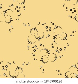 Seamless pattern of circles , curves arrows. Abstract ornament is made in the style of handmade. Design for textiles, paper, packaging, bedding made from colorful doodle elements. Vector illustration