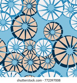 Seamless pattern. Circles cut into sectors.