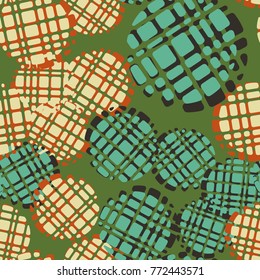 Seamless pattern. Circles cut into pieces.