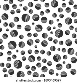 Seamless pattern of circles of different sizes. Simple vector illustration for texture, simple backgrounds, textiles and packaging. Flat style.